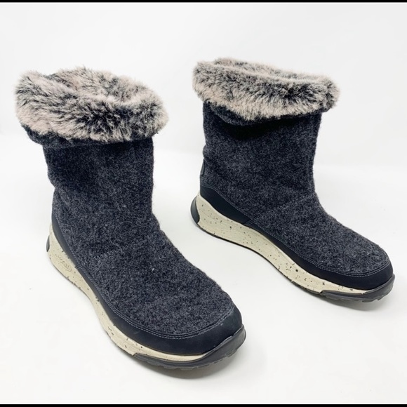 CHACO Borealis Wool Waterproof Mid Pull-On Boot Winter, Charcoal Sz 7 - Picture 6 of 7